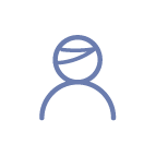 Simple blue outline of a generic person with a circle for a head and curved lines suggesting shoulders, set against a light gray background. Ideal for profiles related to Recommended Safety Software or secure user accounts.