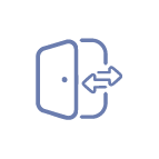 Simple icon of an open door with a right-pointing arrow, suggesting exit or logout on a light gray background—ideal for use in Recommended Safety Software interfaces.